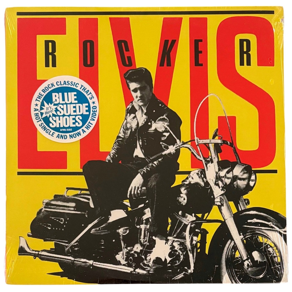 Elvis Presley Rocker Vinyl LP Record AFM1-5182 RCA Blue Suede Shoes Hype Sticker